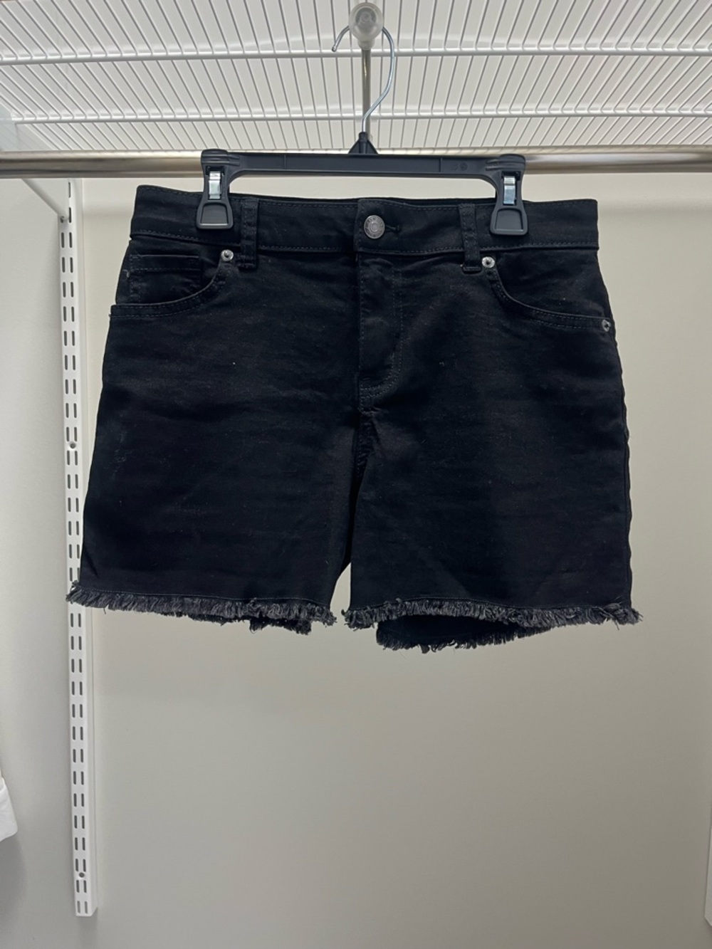 Cat & Jack Jet Black Super Stretch Frayed Hem Denim Shorts